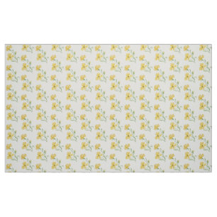 Boho Watercolor Gelbes Blumenmuster Stoff