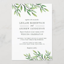 Boho Watercolor Greenery Elegante Klassik