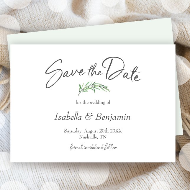Boho Watercolor Greenery Save the Date Einladung (Boho Watercolor Greenery Save The Date Invitation)