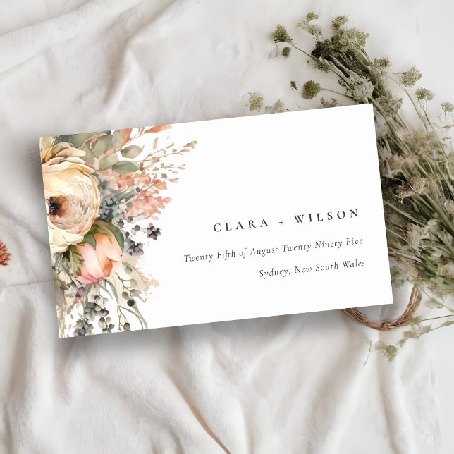 Boho Watercolor Herbst Herbst Blumenzettel Website Begleitkarte (Von Creator hochgeladen)