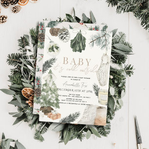 Boho Watercolor Holiday Baby Dusche Einladung