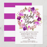 Boho Watercolor Lila Blumenkranz-Brautparty