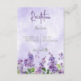 Boho Watercolor Lilac Blume Empfang Hochzeit Begleitkarte