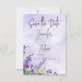 Boho Watercolor Lilac Blume Hochzeit Save The Date