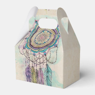 Boho Watercolor Mandala Dreamcatcher Geschenkschachtel