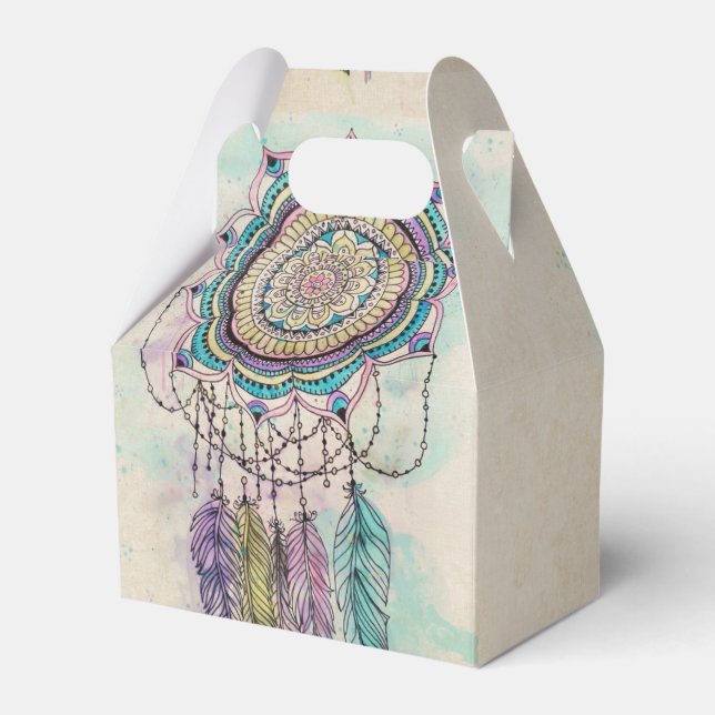 Boho Watercolor Mandala Dreamcatcher Geschenkschachtel (Vorderseite)