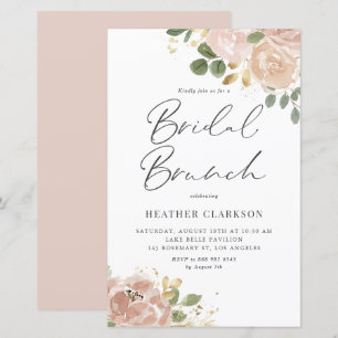 Boho Watercolor Mauve Peach Blume Bridal Brunch