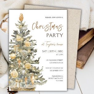 Boho Watercolor moderne Fête de Noël Invitation