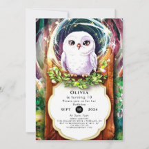 Boho Watercolor Owl Geburtstag