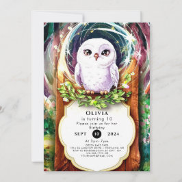 Boho Watercolor Owl Geburtstag Einladung