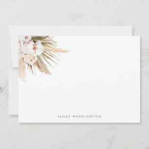 Boho Watercolor Pampas Grass Personalisiert Mitteilungskarte
