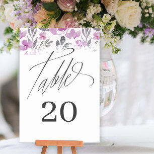 Boho Watercolor Peony rose Numéro de table