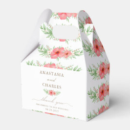 Boho Watercolor Pink & Elfenbeingrüne Blüte Geschenkschachtel