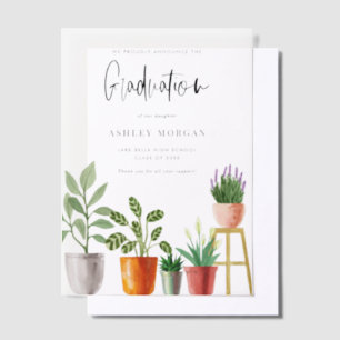 Boho Watercolor Potcolor Houseplant Abschluss