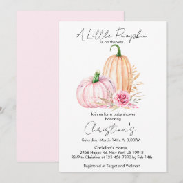 Boho Watercolor Pumpkin Babydusche Einladung