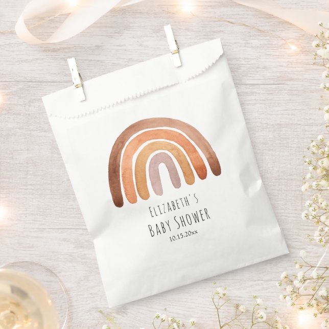 Boho Watercolor Rainbow Baby Dusche Beutel Geschenktütchen (Ausgeschnitten)