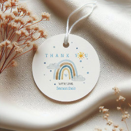 Boho Watercolor Rainbow Baby Dusche Geschenkanhänger