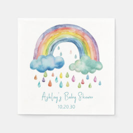 Boho Watercolor Rainbow Baby Dusche Serviette