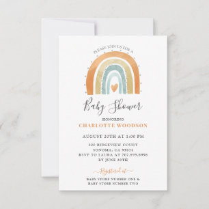 Boho Watercolor Rainbow Boy Baby Shower Einladung