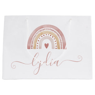 Boho Watercolor Rainbow-Geschenktasche Große Geschenktüte