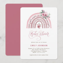 Boho Watercolor Rainbow Girl Baby Shower