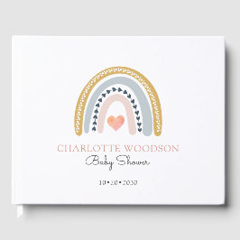 Boho Watercolor Rainbow Girl Baby Shower Gästebuch