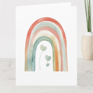 Boho Watercolor Rainbow Karte