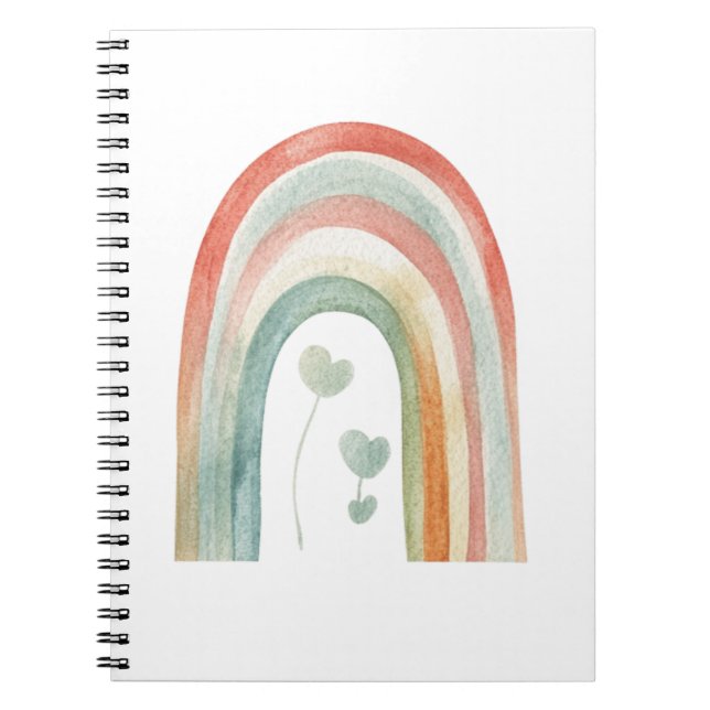 Boho Watercolor Rainbow Notizblock (Vorderseite)