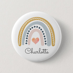Boho Watercolor Rainbow Personalisiert Button