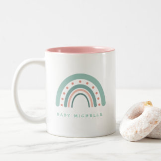 Boho Watercolor Rainbow Personalisiert Zweifarbige Tasse