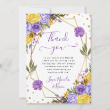 Boho Watercolor Spring Flowers Gold Frame Wedding