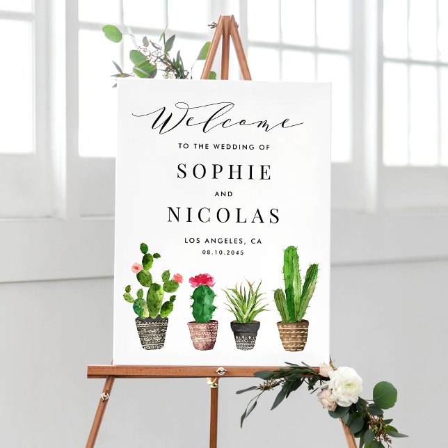 Boho Watercolor Succulents Begrüßungszeichen Poster (Von Creator hochgeladen)