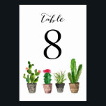 Boho Watercolor Succules Tischnummern Karte 8<br><div class="desc">Moderne und einzigartige Tischnummern. Die Aquarellbilder in verzierten Mustertöpfen sind perfekt für böhmische Veranstaltungen geeignet. Dies ist ein Teil der Hochzeitskollektion "Boho Watercolor Succulents". Matching-Elemente sind verfügbar. TISCHNUMMER 8</div>