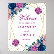 Boho Watercolor Summer Blume Gold Frame Wedding