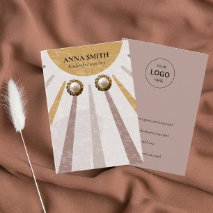 Boho Watercolor Sun Stud Earring Display Visitenkarte