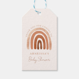 Boho Watercolor Terracotta Rainbow Baby Dusche Geschenkanhänger