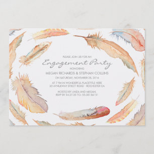 boho Watercolor versieht Stammes- Verlobungs-Party Einladung