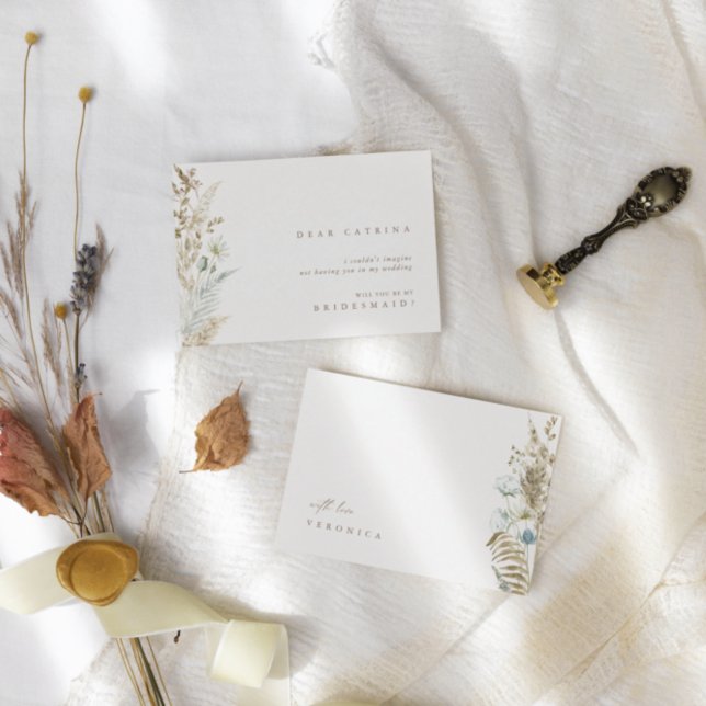 Boho Watercolor werden Sie meine Bridesmaid-Karte  Einladung (Von Creator hochgeladen)