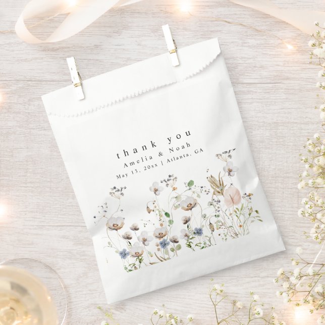 Boho Watercolor Wildblume Gastgeschenk Hochzeit Ba Geschenktütchen (Ausgeschnitten)