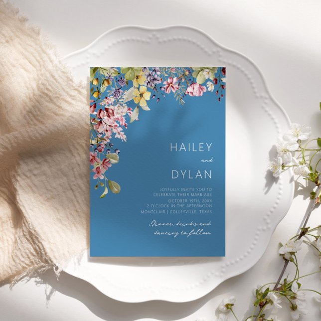 Boho Watercolor Wildblume Meadow Wedding Einladung (Von Creator hochgeladen)