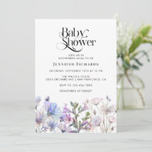 Boho Watercolor Wildblumen Babydusche
