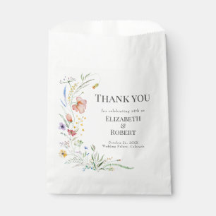 Boho Watercolor-Wildblumen Geschenktütchen