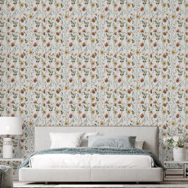 Boho Watercolor Wildflower Tapete