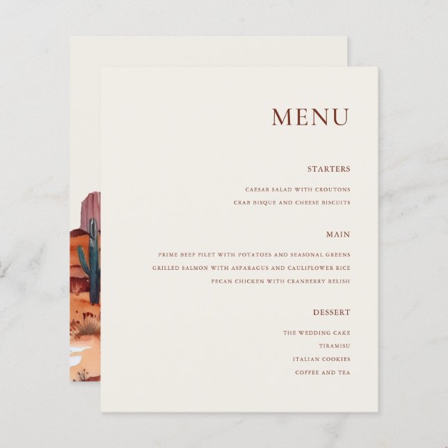 Boho Watercolor Wüste Wedding (Vorne/Hinten)