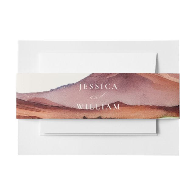 Boho Watercolor Wüste Wedding Einladungsbanderole (Vorderseite Beispiel)