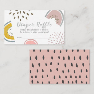 Boho Watermelon Baby Duwer Diaper Raffle Begleitkarte