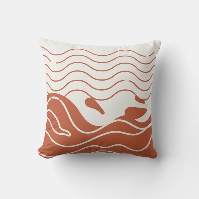 Boho Waves Square Pillow Kissen (Vorderseite)