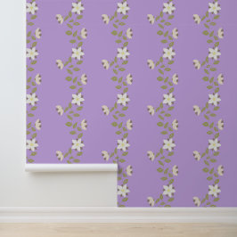 Boho Wavy Blume Vines auf Lila Tapete