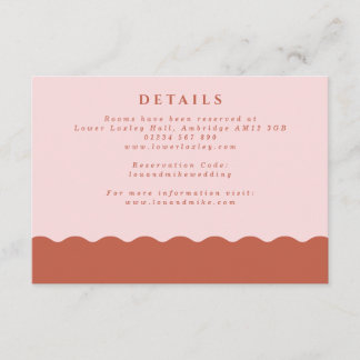 Boho Wavy Edge Blush & Terracotta Hochzeit Details Begleitkarte