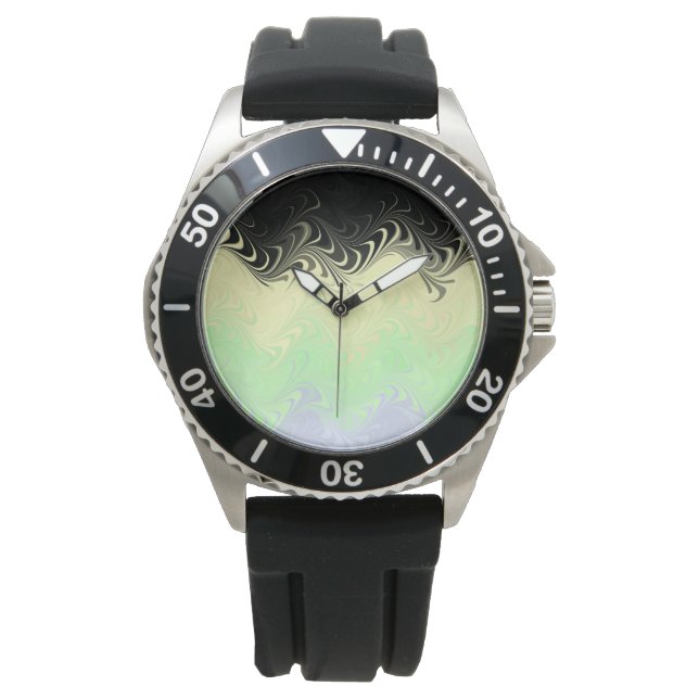 Boho Wavy marmorierte Abstrakte Cassgender Pride F Armbanduhr (Vorderseite)